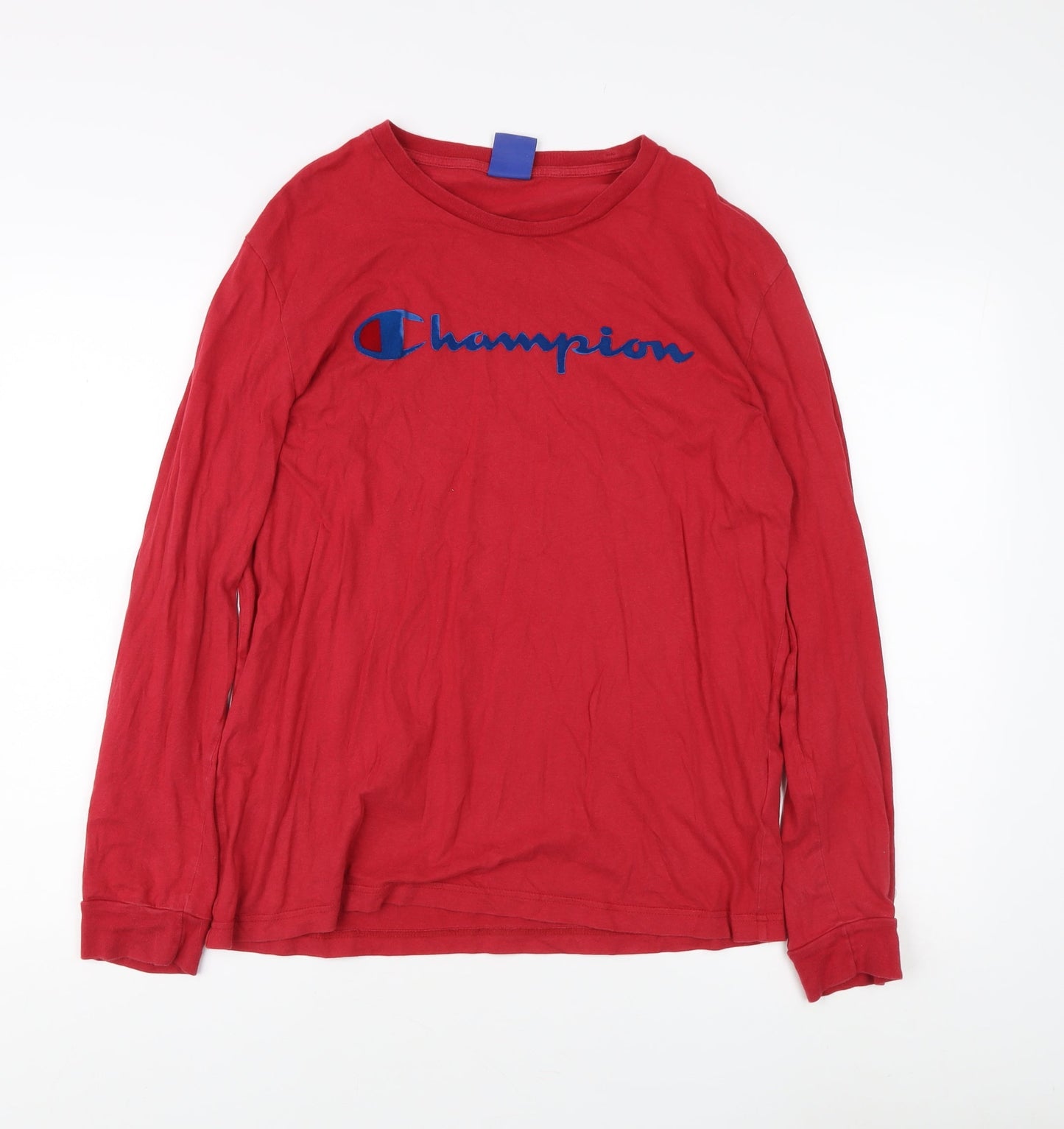 Champion Men's Red Long Sleeve T-Shirt M