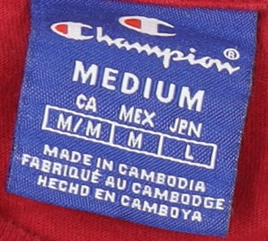 Champion Men's Red Long Sleeve T-Shirt M