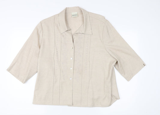 Eastex Women's Beige Button-Up Shirt UK 20 Casual