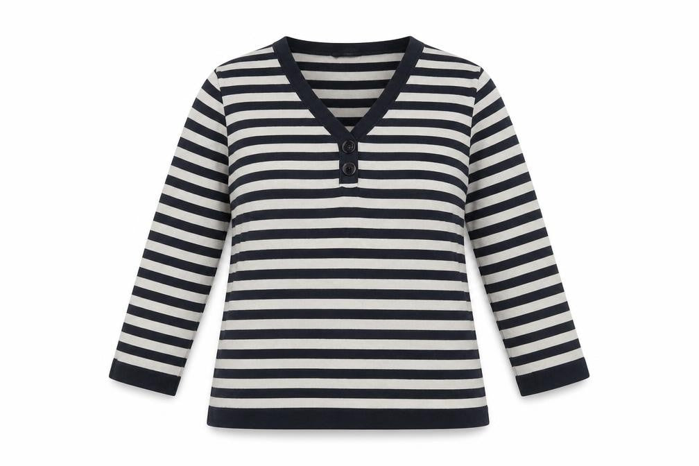Womens UK L Relaxed Jaeger Multicoloured Henley