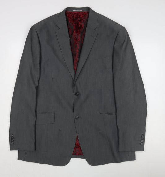 Boggi Men's Grey Blazer Jacket, Size 44 Regular, Business Wear
