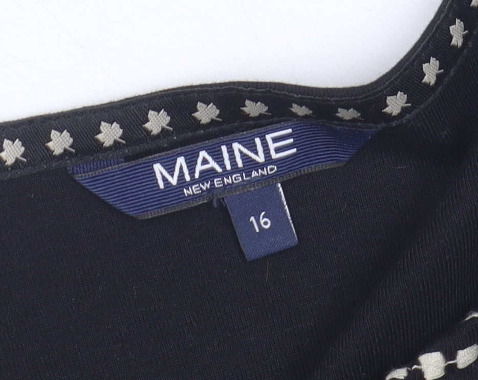Maine New England Women's Black Long Sleeve Top Size 16