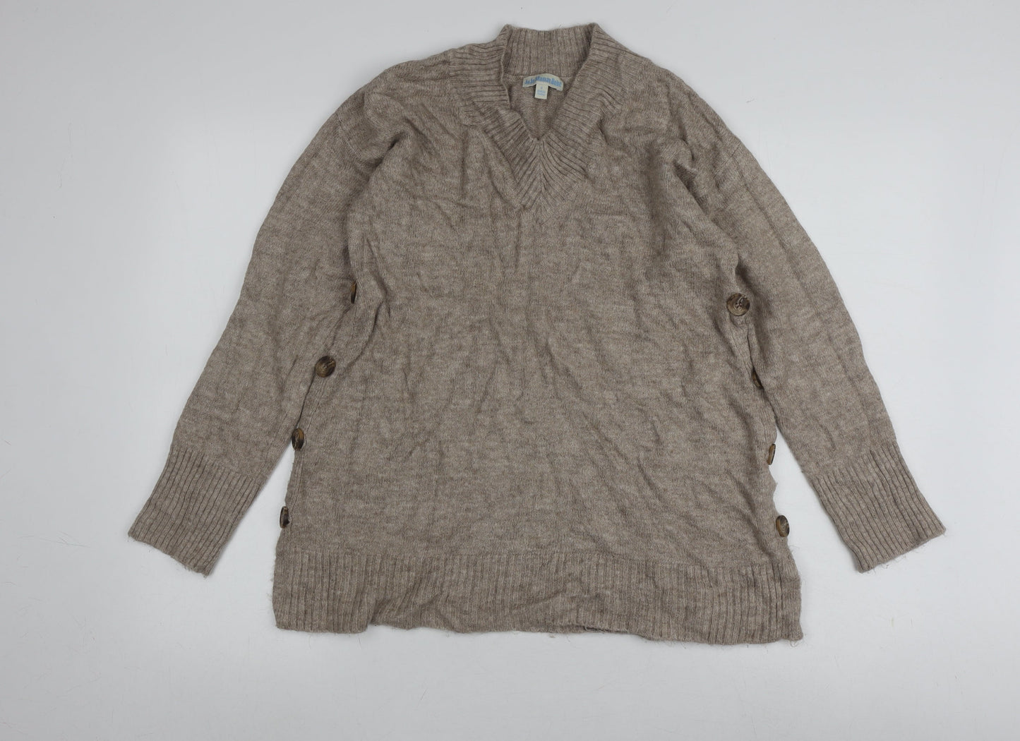 JoJo Maman Bébé Beige V-Neck Pullover Jumper, S, Women