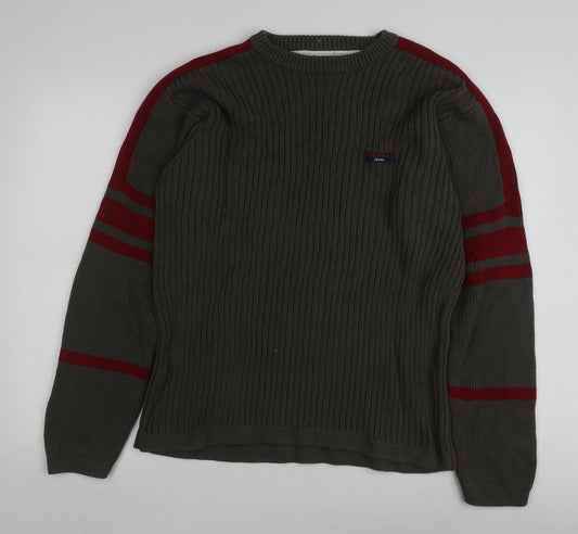 Tommy Jeans Men's Green Pullover Jumper L Crew Neck