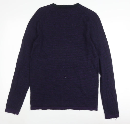 White Stuff Unisex Purple Wool Blend Pullover Jumper L