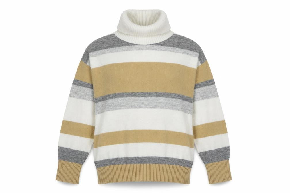 Front view of Mantaray Women's Multicoloured Roll Neck Jumper