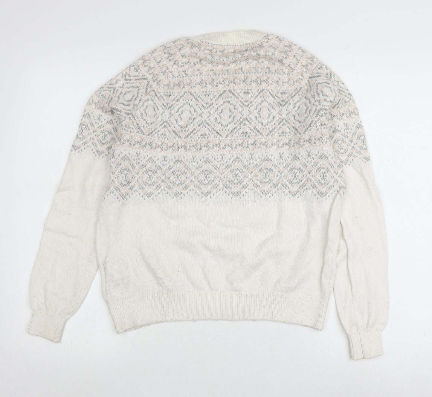Hollister Women's Ivory Fair Isle Knit Jumper