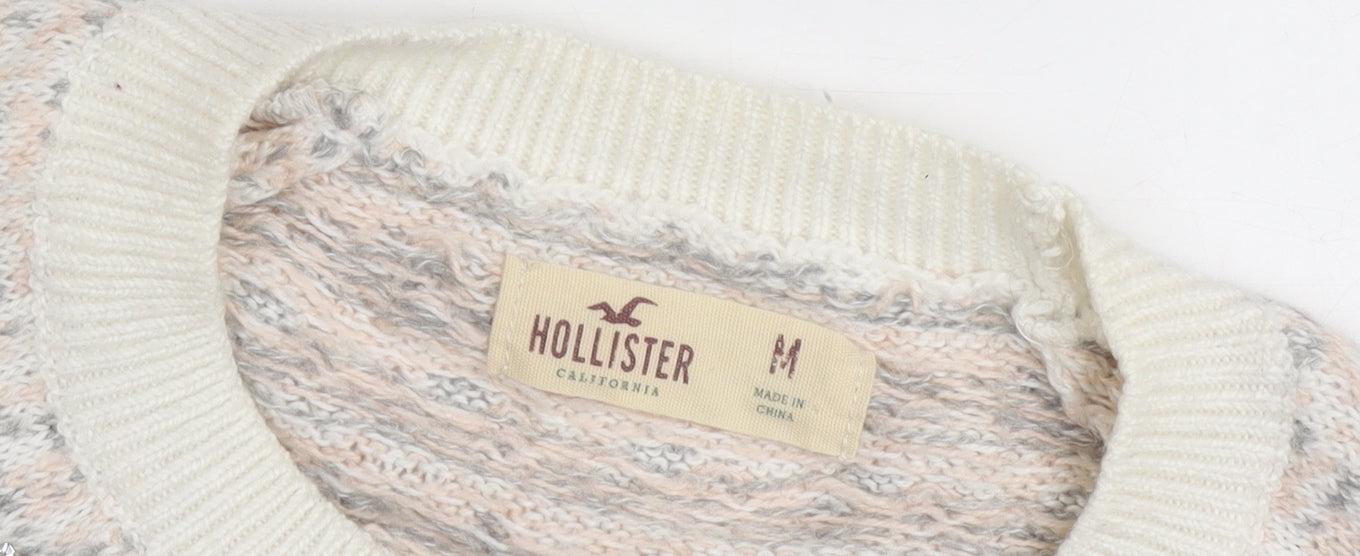 Hollister Women's Ivory Fair Isle Knit Jumper