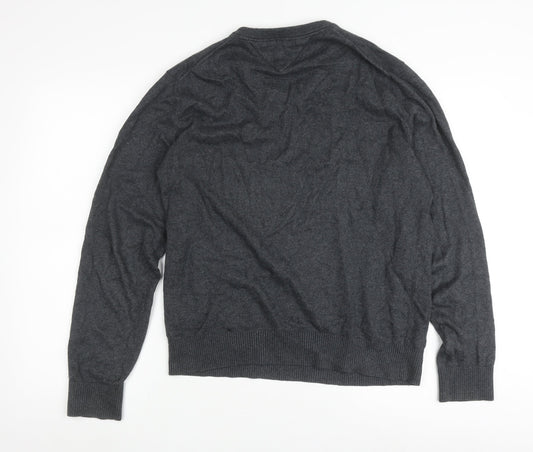 Tommy Hilfiger Men's Grey V-Neck Pullover Jumper M