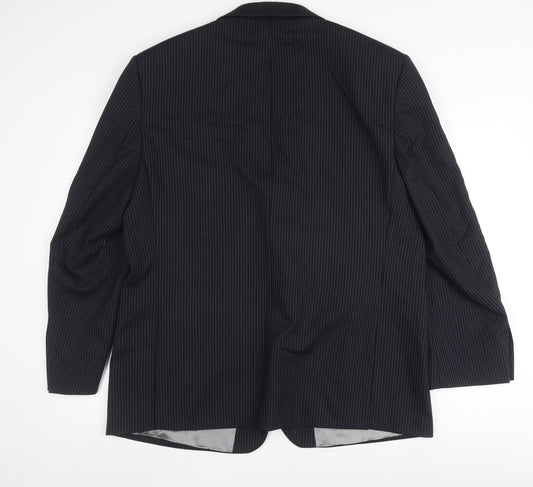 Marks and Spencer Men's Blue Striped Suit Jacket 48L
