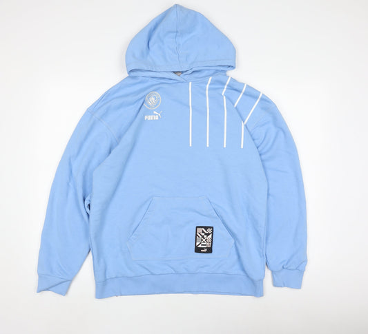 Puma Men's Blue Pullover Hoodie Size M