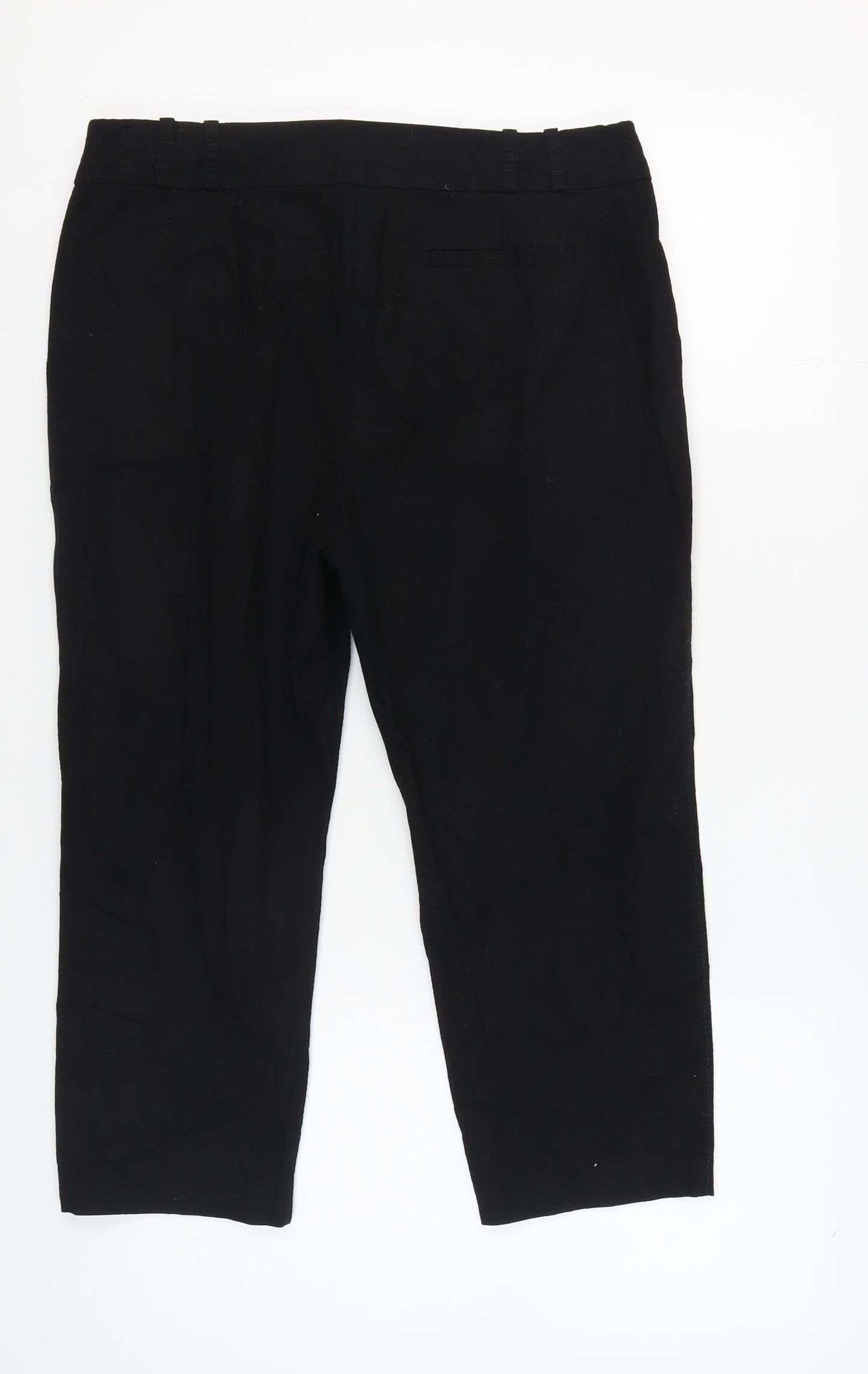 Next Women's Black Trousers 14L Cotton Elastane