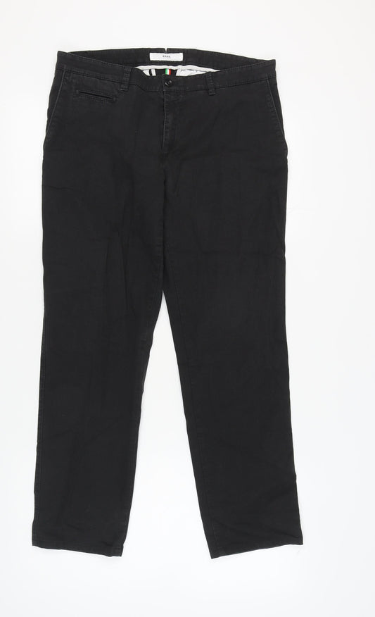 Brax Men's Black Chino Trousers 34/32 Regular Fit