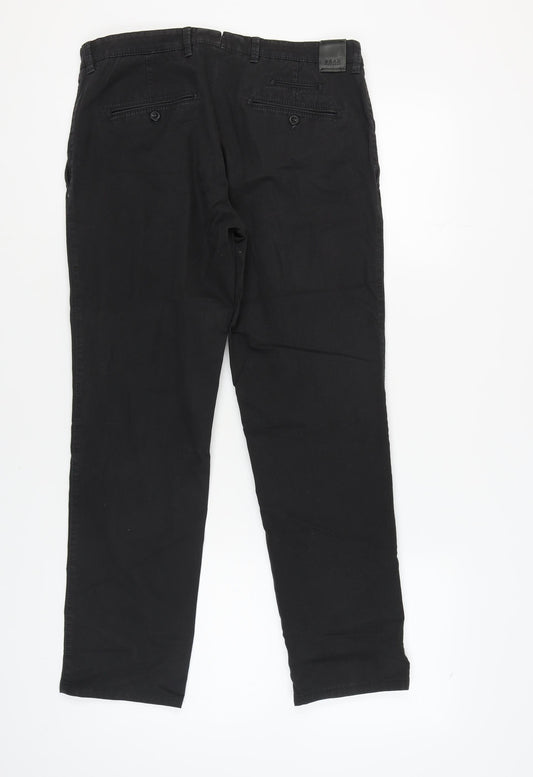 Brax Men's Black Chino Trousers 34/32 Regular Fit