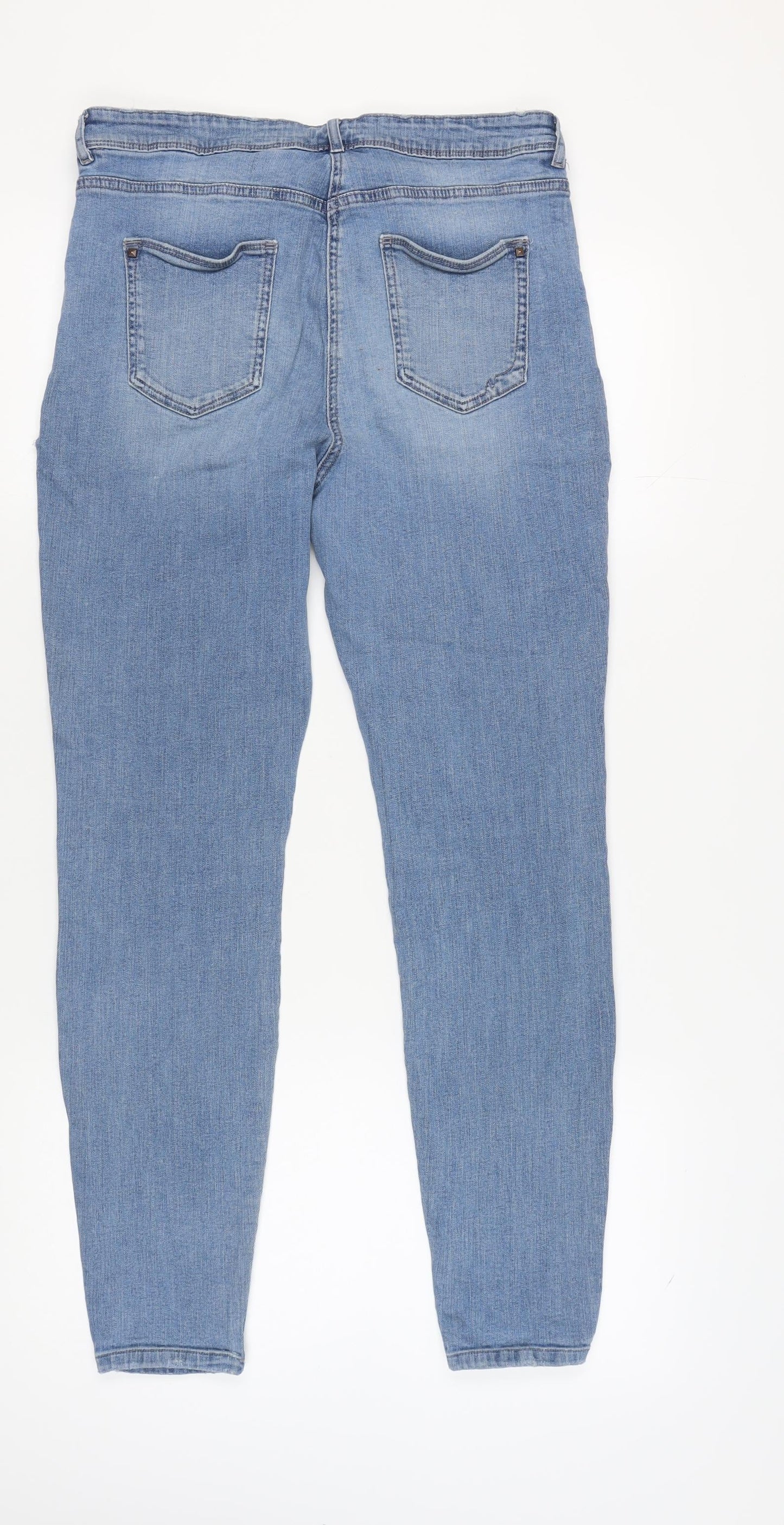 Next Women's Blue Skinny Jeans Size 10 Tall, Studded Accents