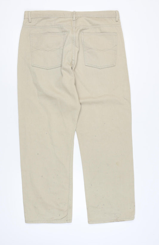 Salvage Men's Beige Straight Jeans 38S Cotton