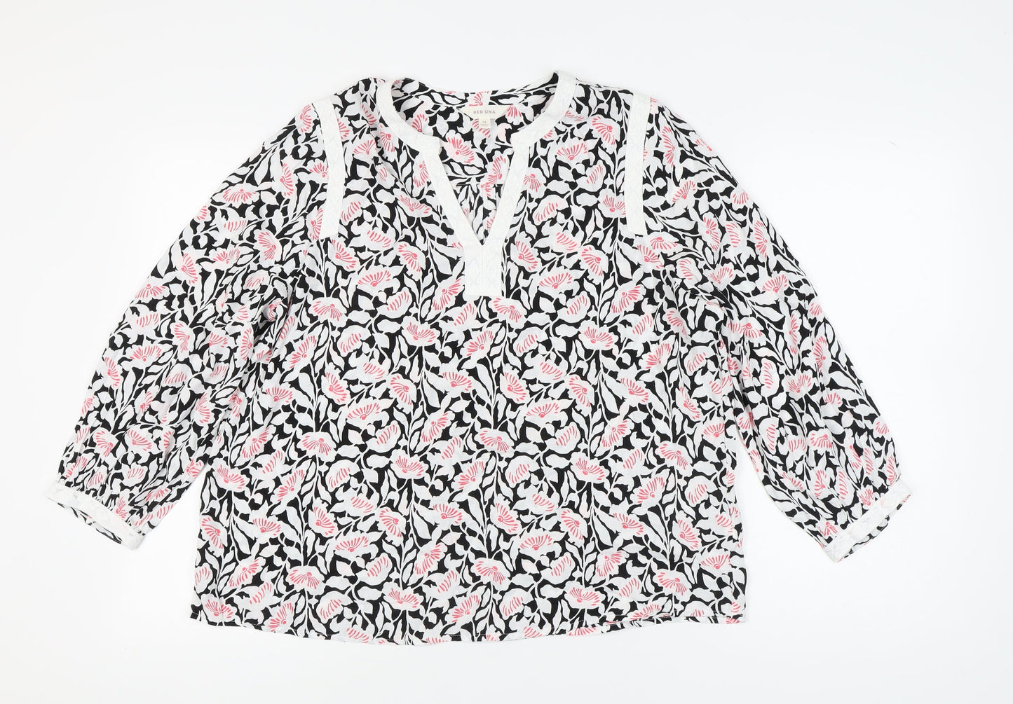 Per Una Women's Multicoloured Floral Blouse Size 14