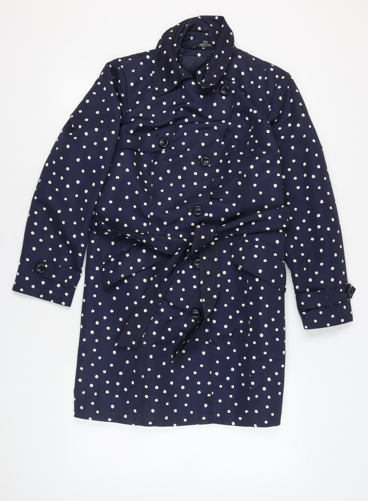 Marks and Spencer Women’s Blue Polka Dot Trench Coat Size 14