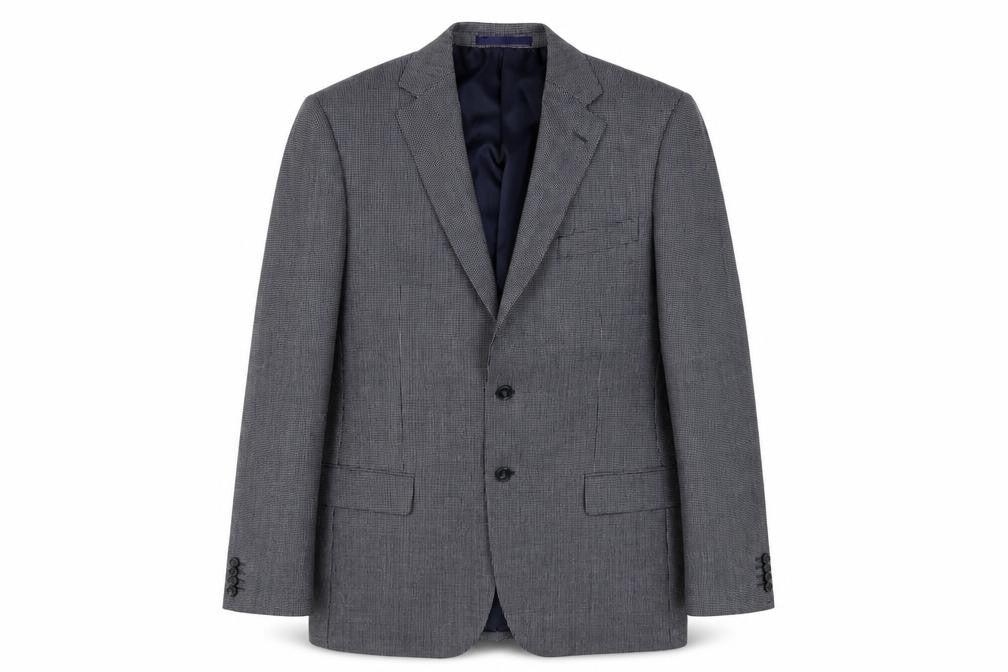 Marks and Spencer Men's Blue Check Blazer 40L