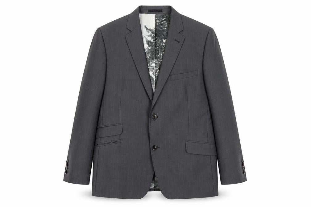 Mens 44 Chest Regular Ted Baker Grey Two-Button Blazer