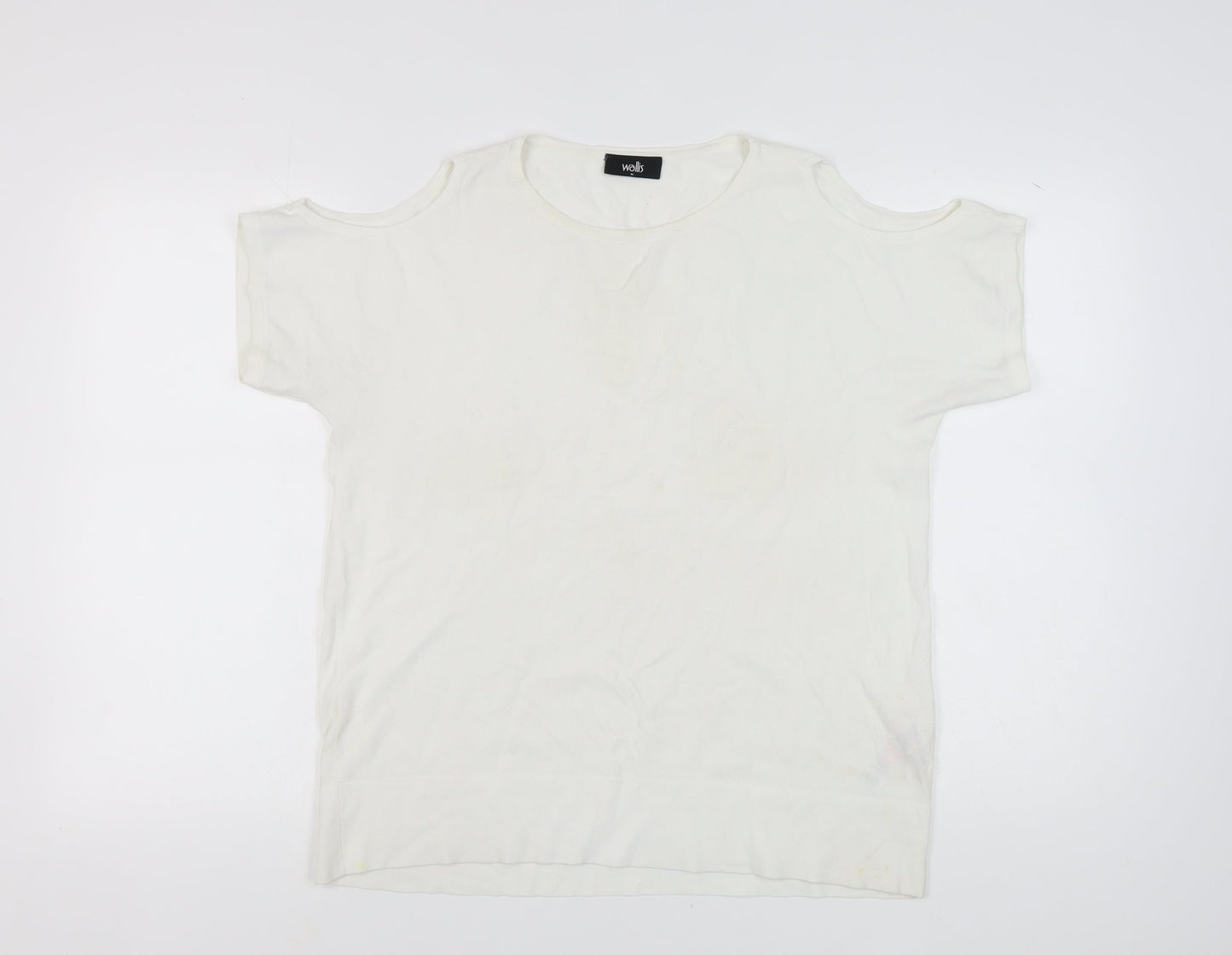Wallis Women's White Cold Shoulder T-Shirt M
