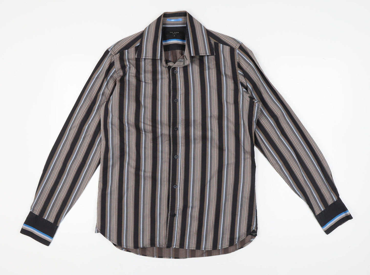 Ted Baker Men's Multicoloured Striped Shirt, Size M, Button-Up