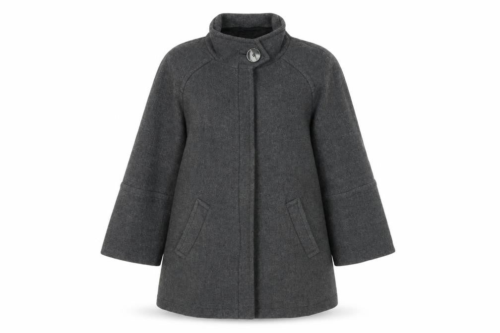 Zara Women Grey Wool Coat Medium Winter