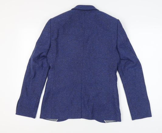 NÖAK Men's Blue Tweed Blazer, Size 36R, Classic Style