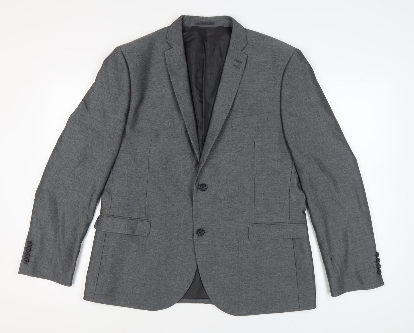 Next Men's Grey Blazer Jacket, Size 46, Regular Fit