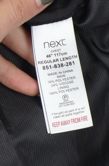 Next Men's Grey Blazer Jacket, Size 46, Regular Fit