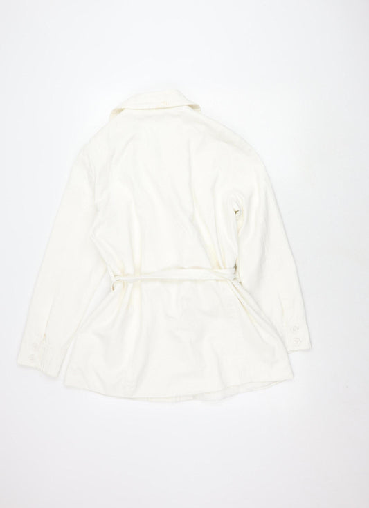 Bonmarché Women's Ivory Belted Jacket Size 14