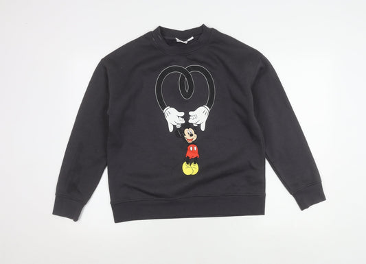 Disney Unisex Black XS Mickey Sweatshirt Pullover