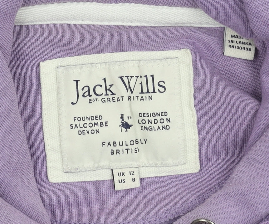 Jack Wills Women's Purple Hoodie UK 12 Cotton Blend
