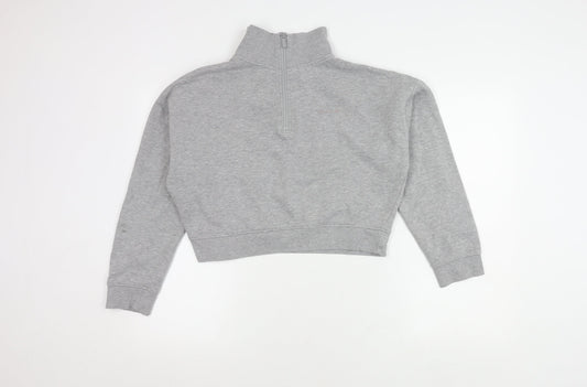 Jack Wills Women's M Grey Mock Neck Sweatshirt