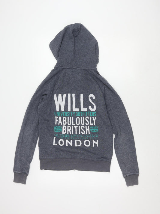 Jack Wills Women's Grey Hoodie Size 10