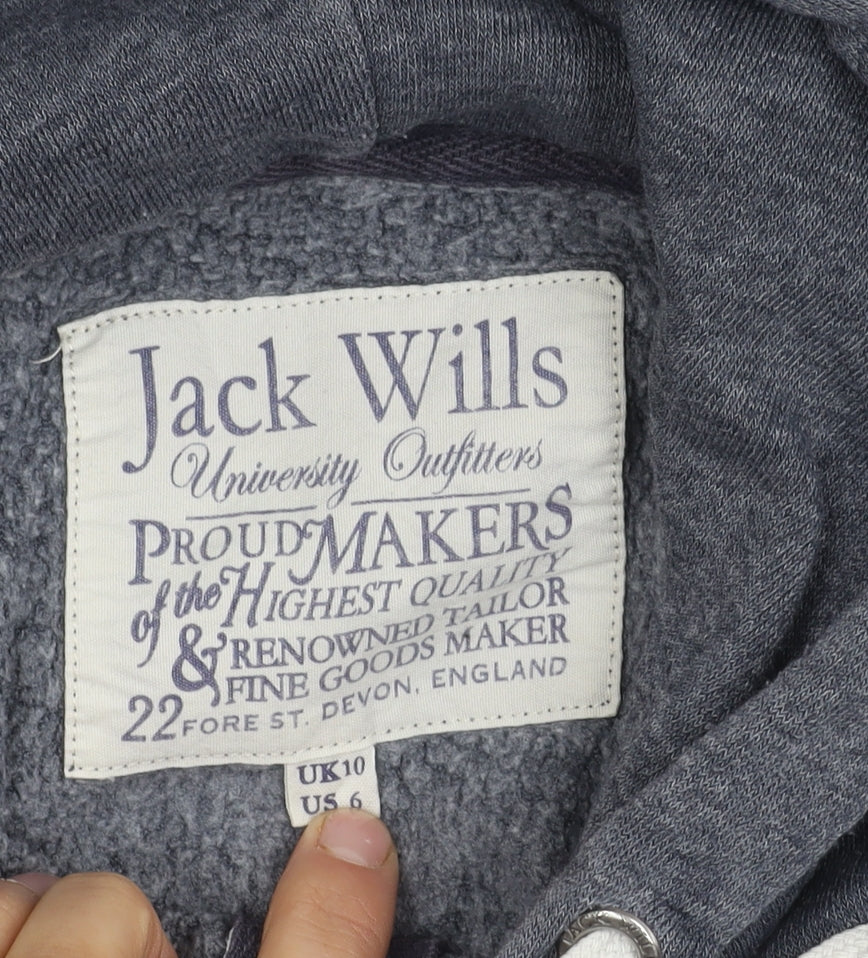 Jack Wills Women's Grey Hoodie Size 10