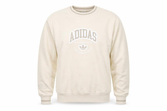 Front view of Adidas Men's Beige Pullover Sweatshirt M - Logo Graphic