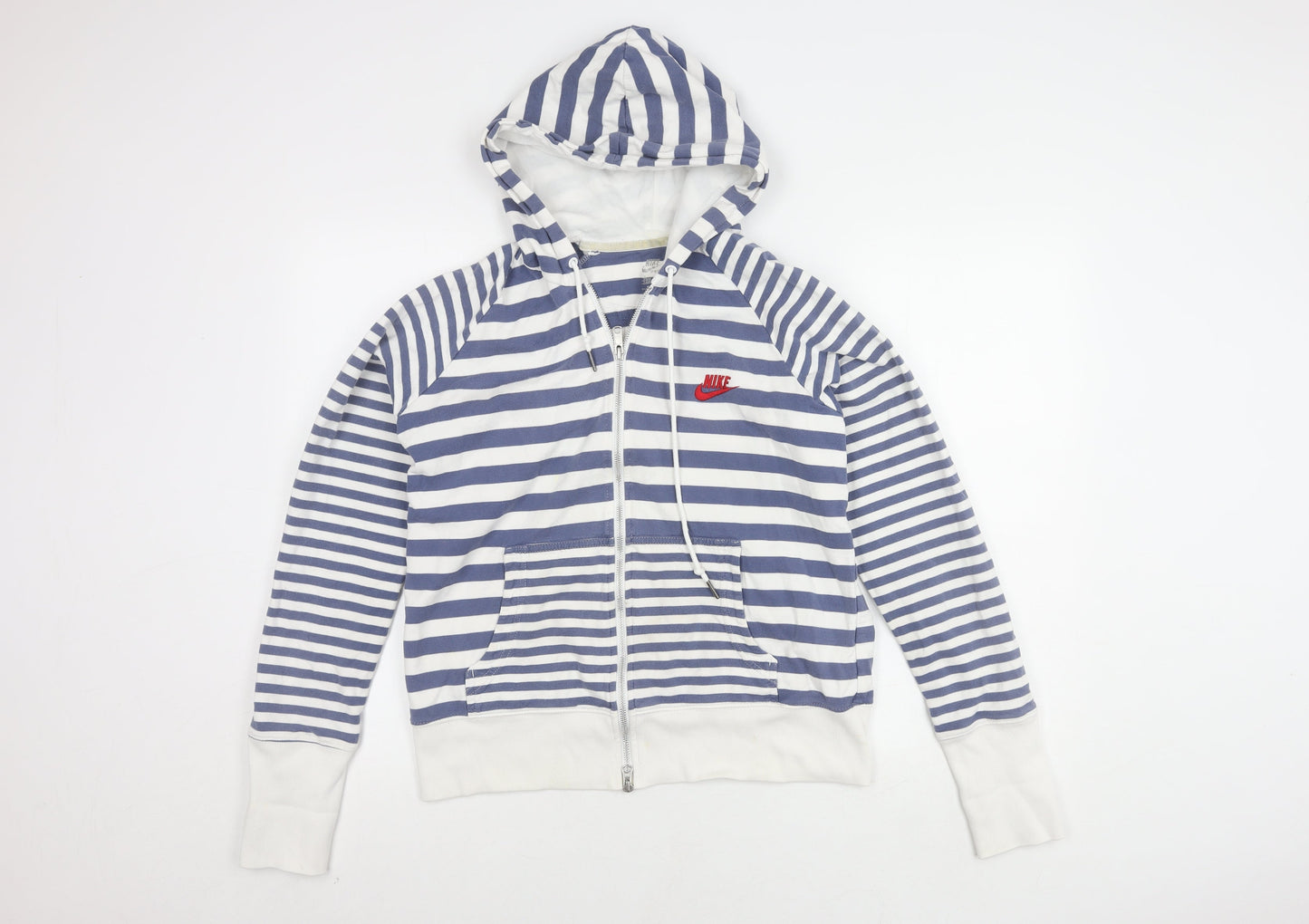 Nike Women's Blue Stripe Hooded Jacket XL