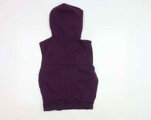 Nike Men's Purple Sleeveless Jacket S, Hooded & Zipped