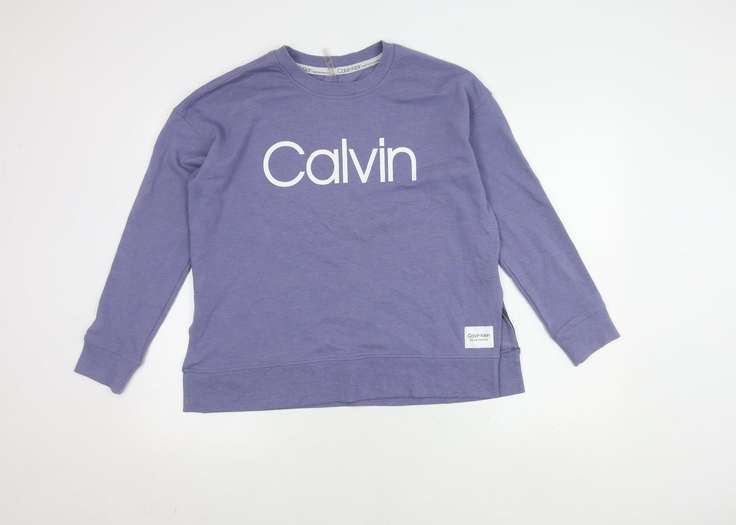 Calvin Klein Women's Purple Logo Sweatshirt M