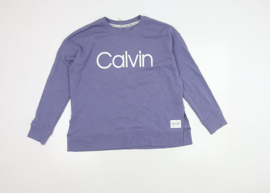 Calvin Klein Women's Purple Logo Sweatshirt M