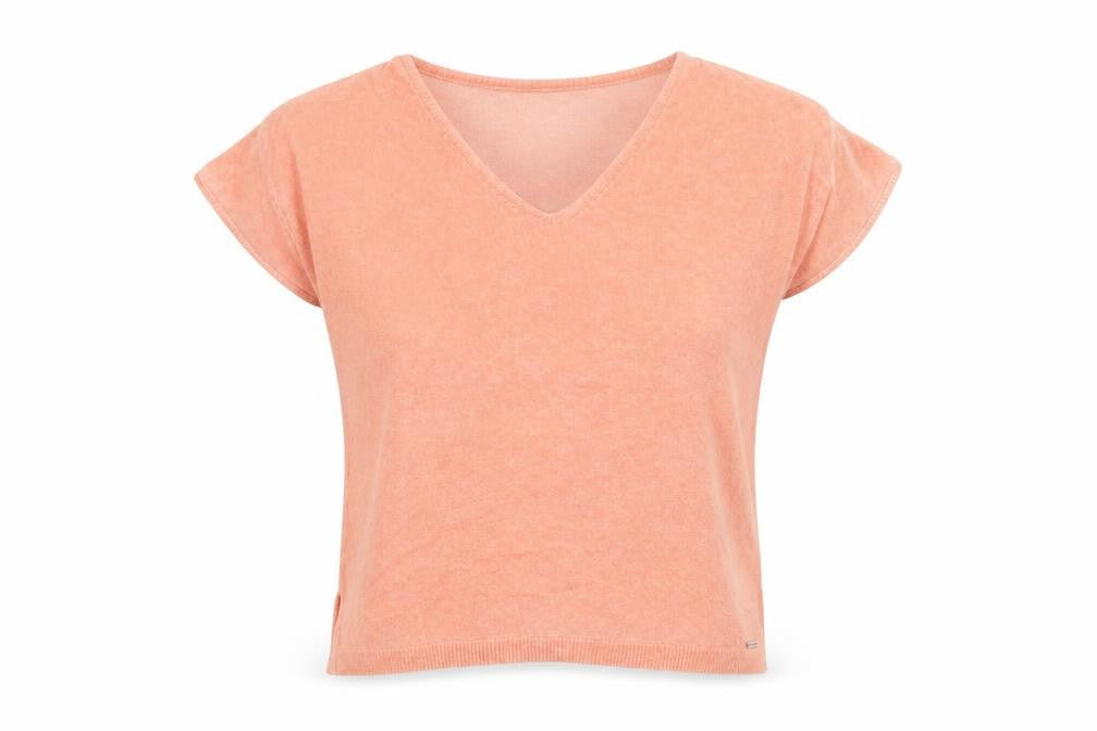 ANDAM Women's Pink V-Neck T-Shirt - Size 10 Casual Wear