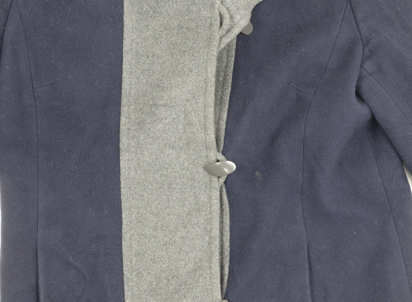 Windsmoor Women's Blue Grey Cape Size 12, Button Accent