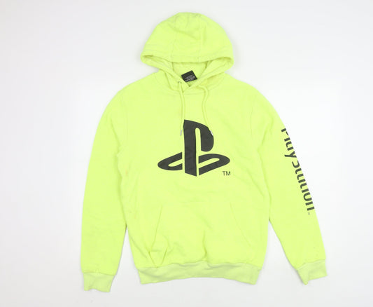 PlayStation Men's Neon Green Pullover Hoodie - Size S