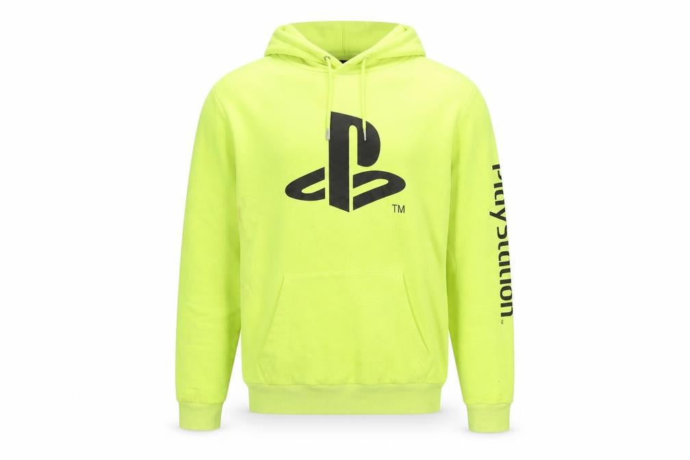 PlayStation Men's Neon Green Pullover Hoodie - Size S