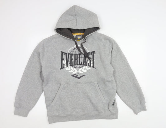 Everlast Men's Grey Pullover Hoodie, S, Logo