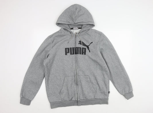 Puma Men's Grey Hooded Jacket L - Casual Style