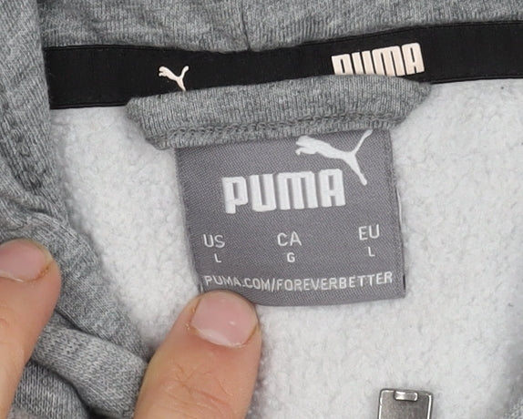 Puma Men's Grey Hooded Jacket L - Casual Style