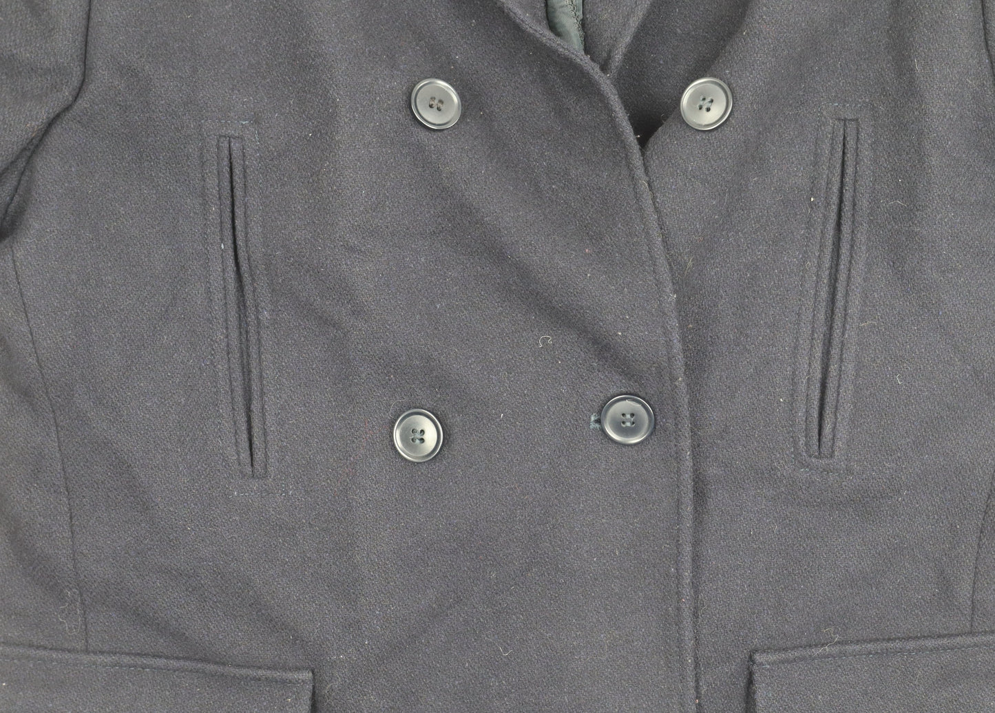 Jeff Banks Men's Black Wool Overcoat Size 42 Classic