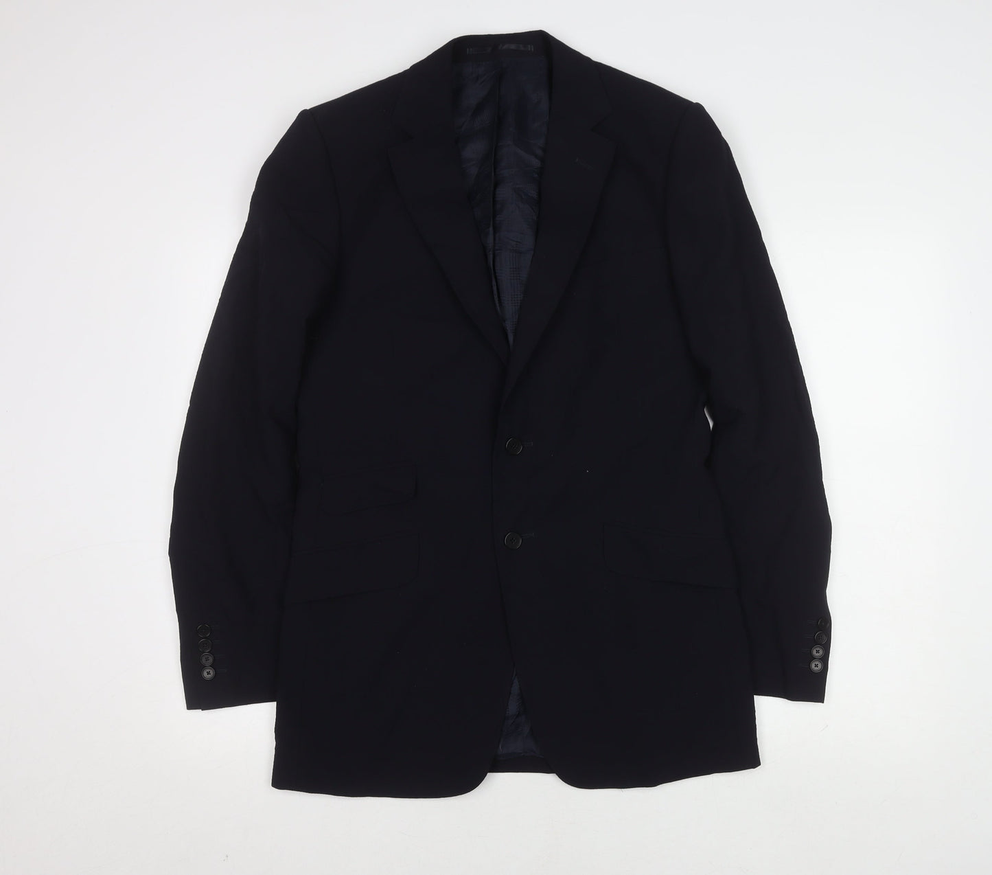 Jaeger Men’s Blue Wool Blazer 38R Two-Button